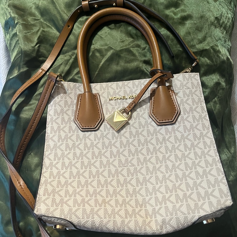 Michael Kors Cream and Brown Bag